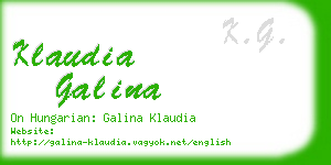 klaudia galina business card